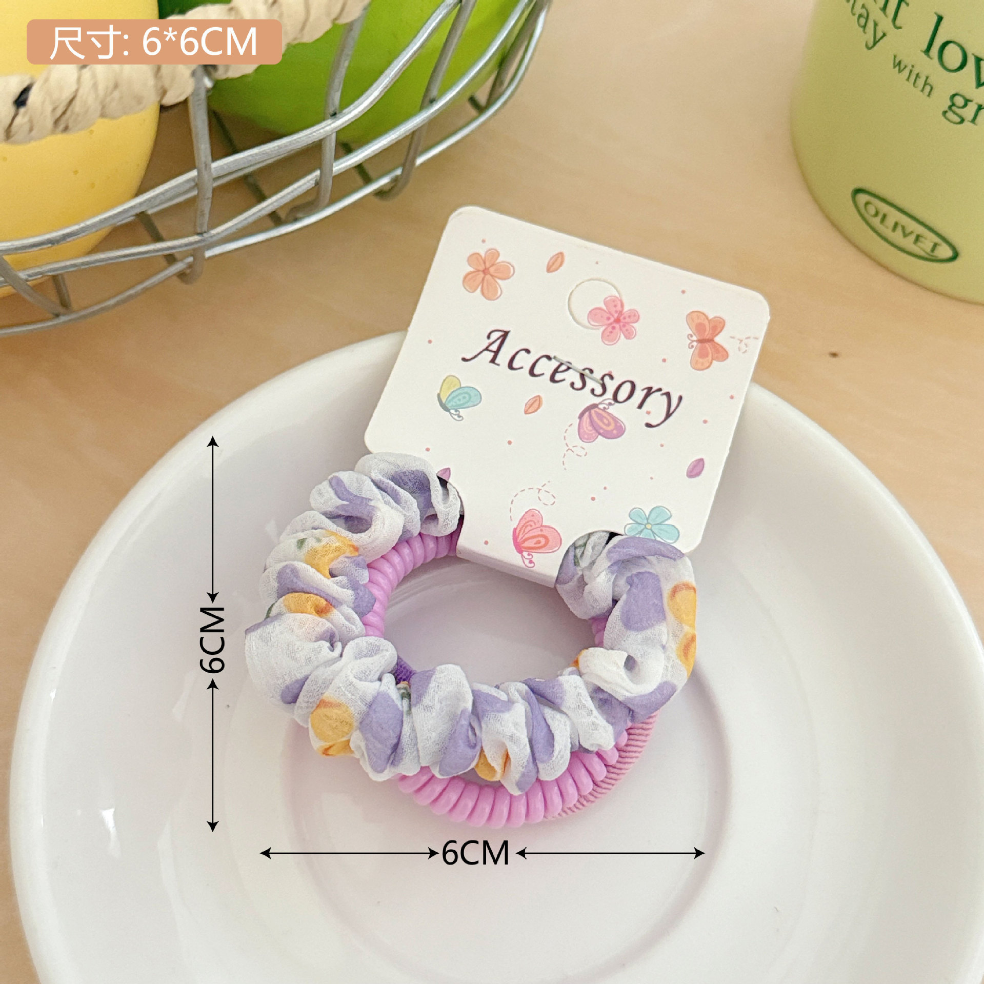 Primavera sensación de flor triturada intestino delgado anillo de cabello conjunto de inins corazón de la chica de viento lindo atar cabello de cabeza de cabello de cabello de cabello retro universal