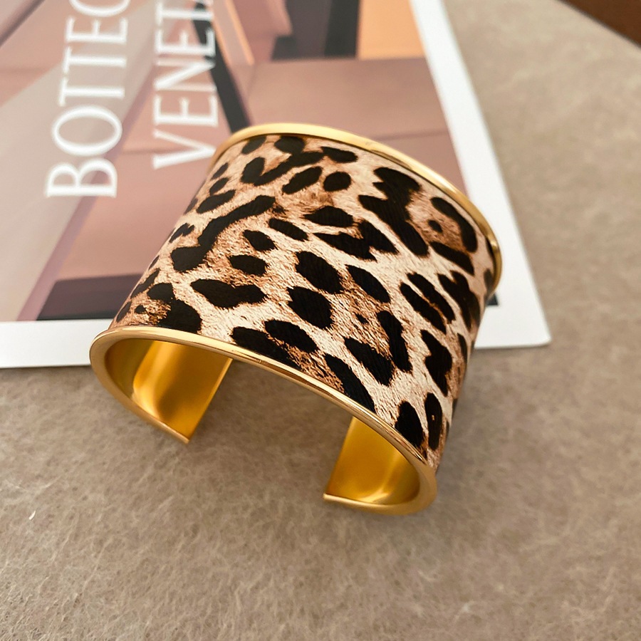 Brazalete - oro - estampado de leopardo