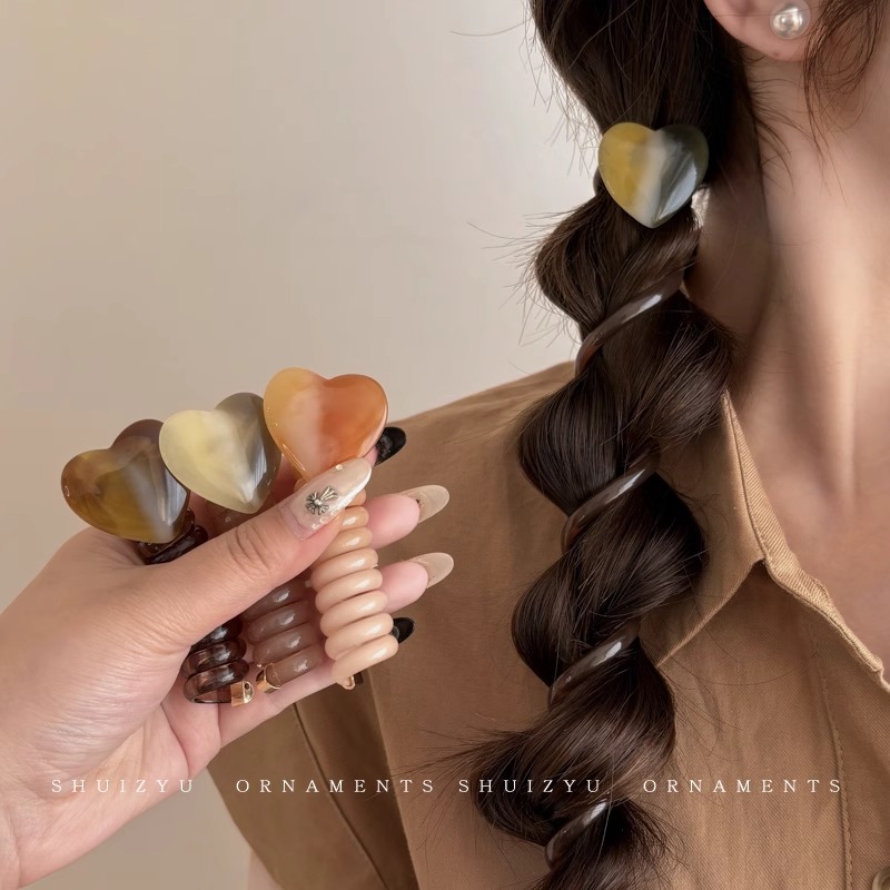 Amor línea telefónica recta anillo de cabello mujer burbuja trenzada cuerda de cabello cola de caballo artefacto de trenza de cabello sensación alta primavera y verano cabeza de cuerda tocado