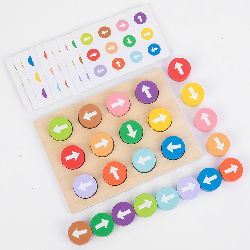Juego de combinación de colores de flecha para niños personalizados, bloques de construcción, batalla de dirección, juguetes de entrenamiento de concentración de atención