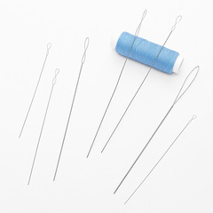 Extremely Fine Crochet Needle Handmade DIY Beading Tool Stainless Steel Thread Needle Accessory Large Eye Beading Needle
