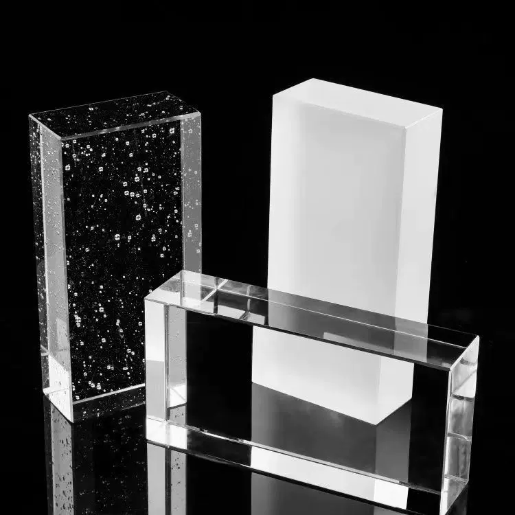 透明玻璃砖气泡磨砂水晶砖彩色热熔砖实心水晶方形隔断墙玄关屏风