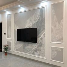 羽毛图案壁纸电视背景墙新款3d立体墙贴自粘墙布客厅北欧壁画