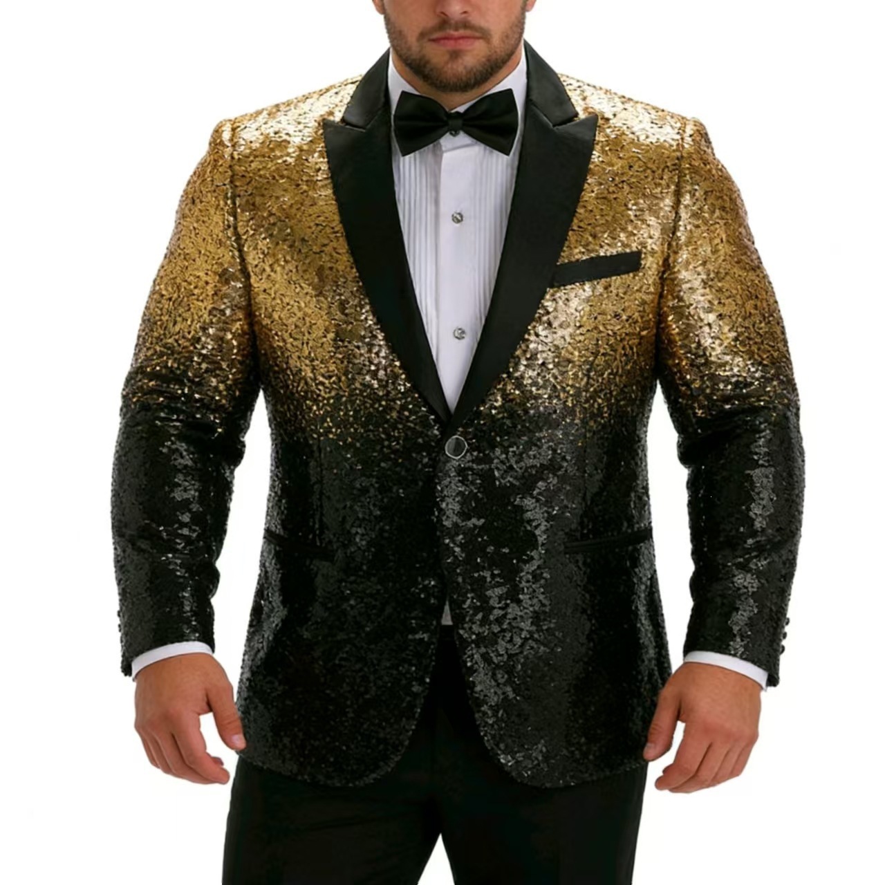 New men's gradient sequin stage show performance suit, colorful blazer, nightclub host jacket