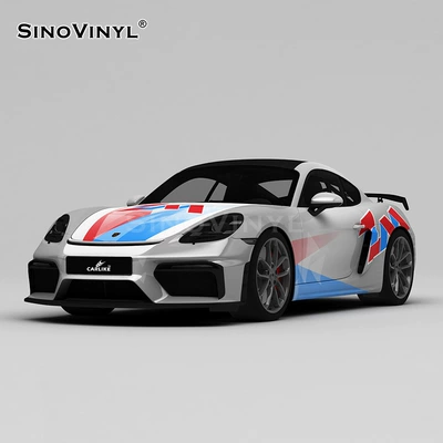 Carlake track painting series car color changing film two-color pink pig car body stickers Bay oil car color changing (Automotive Film) - 152-18m-zm-plug-flower