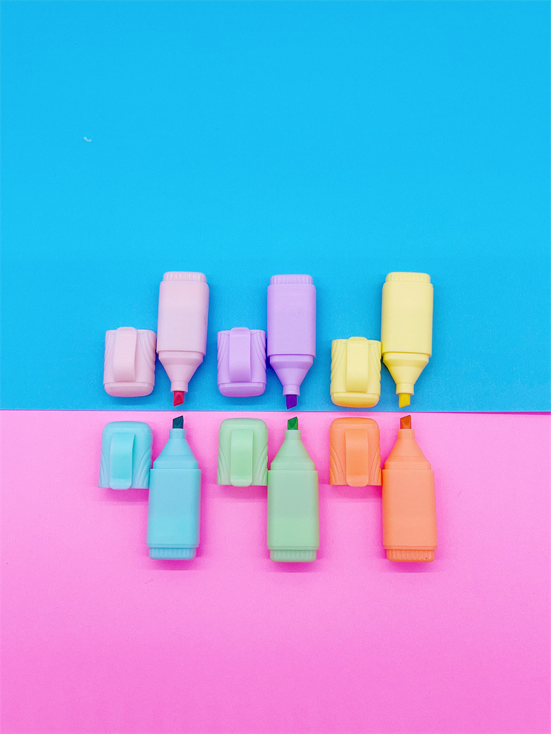 Mayorista transfronteriza multicolor resaltador mini fruta encantador resaltador multicolor conjunto de dibujo puntero marcador pluma