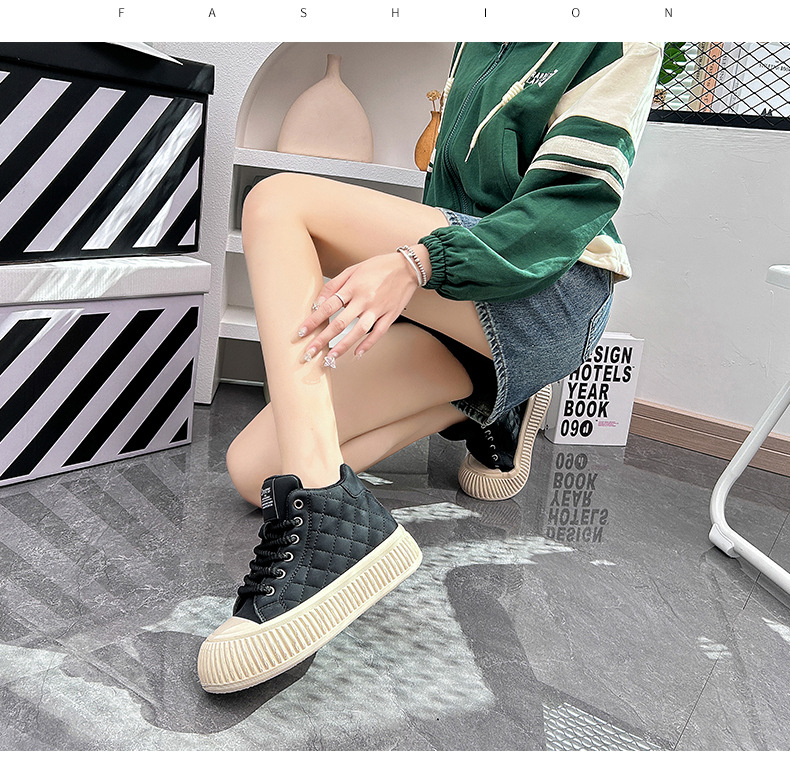 Ventilerande casual sneakers för herr med tjock sula höst_voghion.com