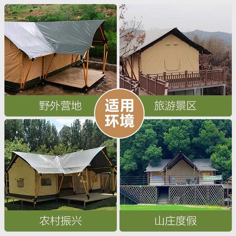 Hotel de lujo ligero al aire libre tienda de madera tienda de campaña restaurante resort campamento granja de lujo alojamiento residencial