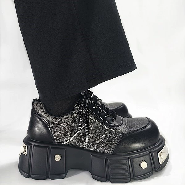 Обувь дерби с толстой подошвы кожаные мужские туфли