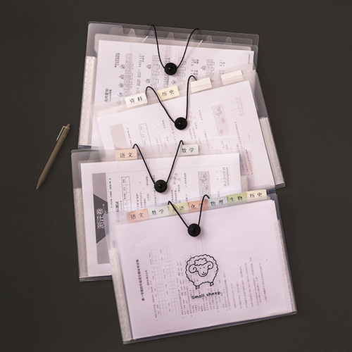 Customized a4 transparent folder large capacity student information test paper storage bag plastic multi-layer classified accordion bag