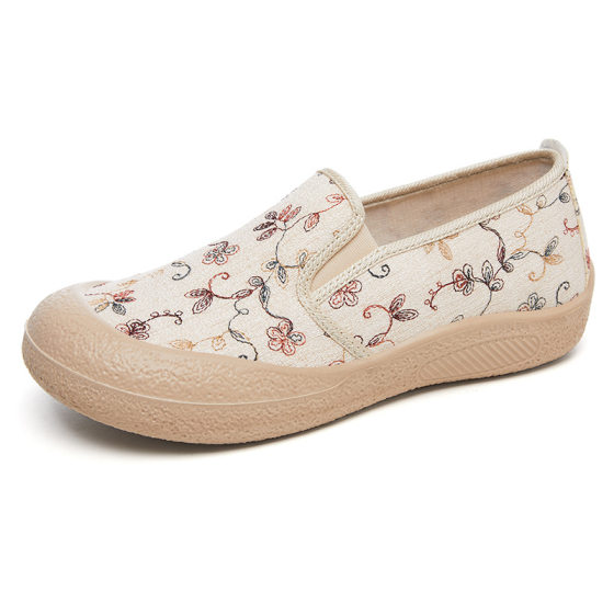 Women's Shoes Casual Shoes Spring New Shallow Mouth Flat Shoes Slip-on Mother Shoes Soft Bottom Round Head Not Tired Foot Lazy Shoes