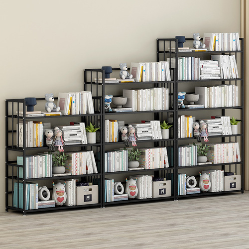 Bookshelf simple floor-standing multi-layer storage storage bookcase combination creative iron storage rack home children's bookshelf