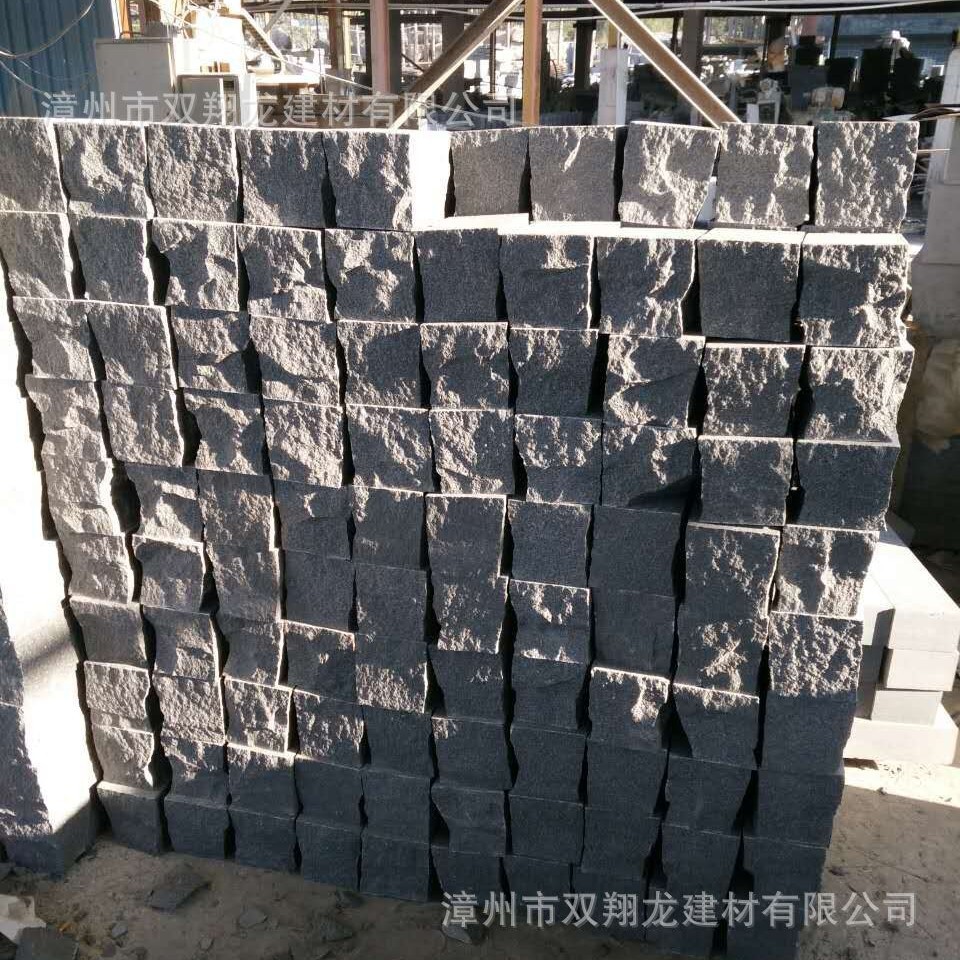 厂家直供芝麻黑G654马蹄石小方块自然面外墙干挂