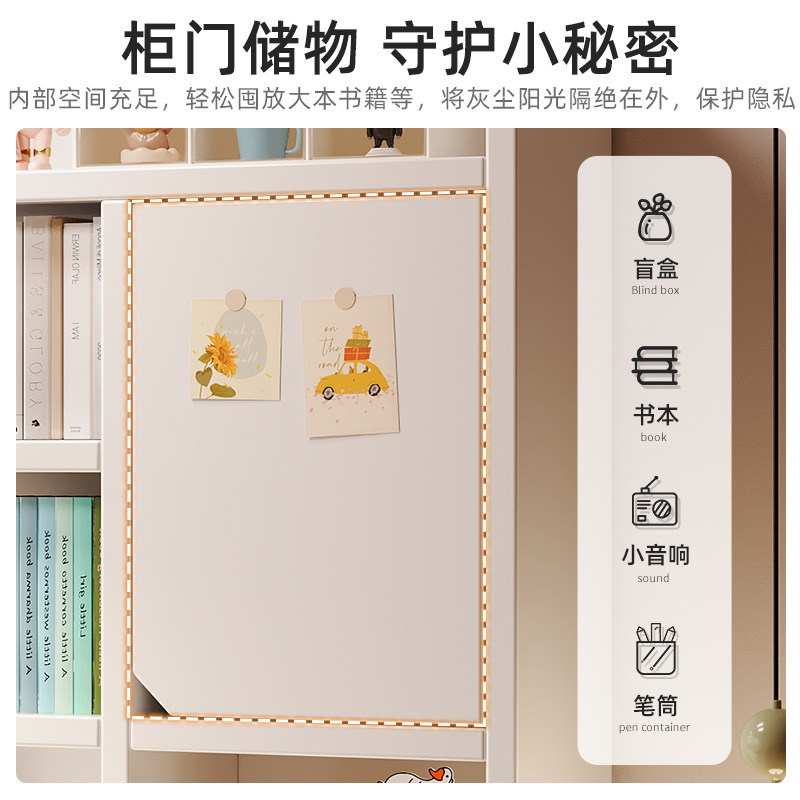 Escritorio y estantería integrados, mesa con librero, combinación para dormitorio, mesa de estudio para estudiantes, escritorio para escribir, escritorio para computadora de hogar.