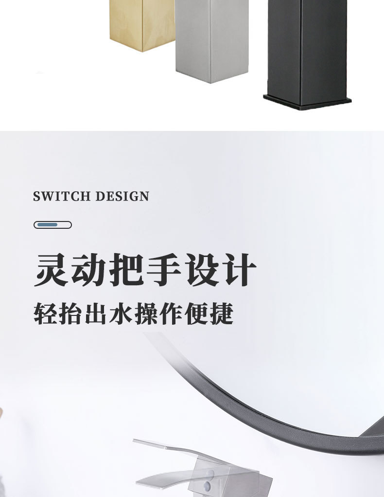 European-style brushed gold 304 stainless steel washbasin, hot and cold bathroom ceramic basin, single-hole countertop basin, waterfall faucet undefined