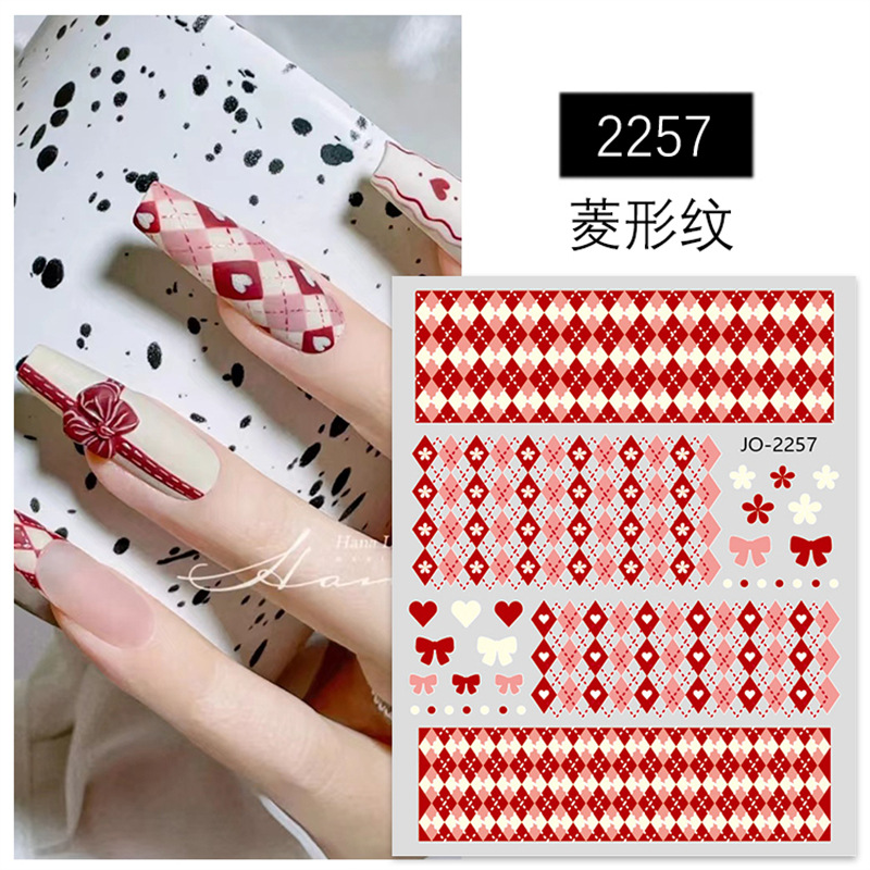 Especial transfronterizo para nuevo diamante Pegatinas de uñas a cuadros Estilo ins Pegatinas de uñas de diamante simple Adhesivo de cinturón impermeable