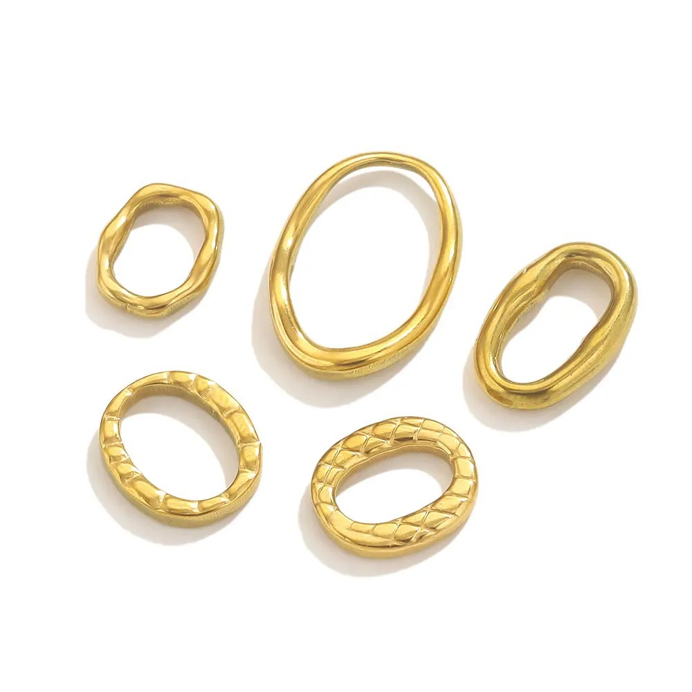 Acero inoxidable transfronterizo 18K frío INS estilo simple irregular redondo conjunto de cadena de bricolaje accesorios