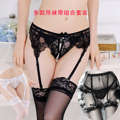 夏季新款網紅風情趣內衣吊襪帶吊襪扣珍珠內褲網襪絲襪性感誘惑騷