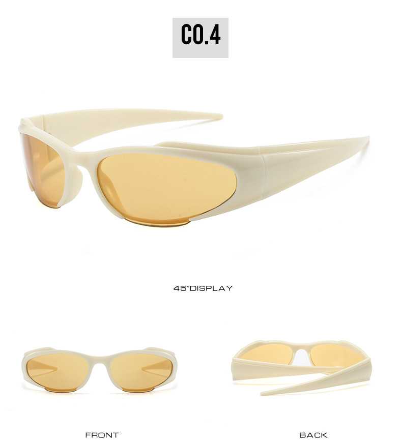 Outdoor, Travel Occasion Streetwear Sports Solid Color PC UV400 Protection Cat Eye Full Frame Sports Sunglasses