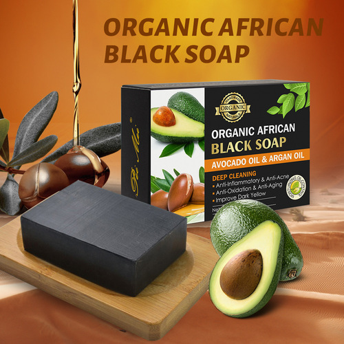 Cross-border Shea Argan Glycerin African Black Soap Cleansing Oil Control Handmade Soap Wholesale Handmade Soap
