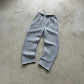 千禧年复古宽松直筒裤男士运动裤个性化裤腿拉链刺绣设计嘻哈原宿