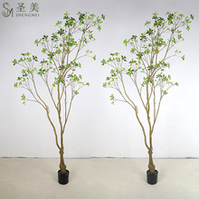 绿植假树景观红继木树南天竹满堂红树海岛春花树摆件酒店花艺插枝