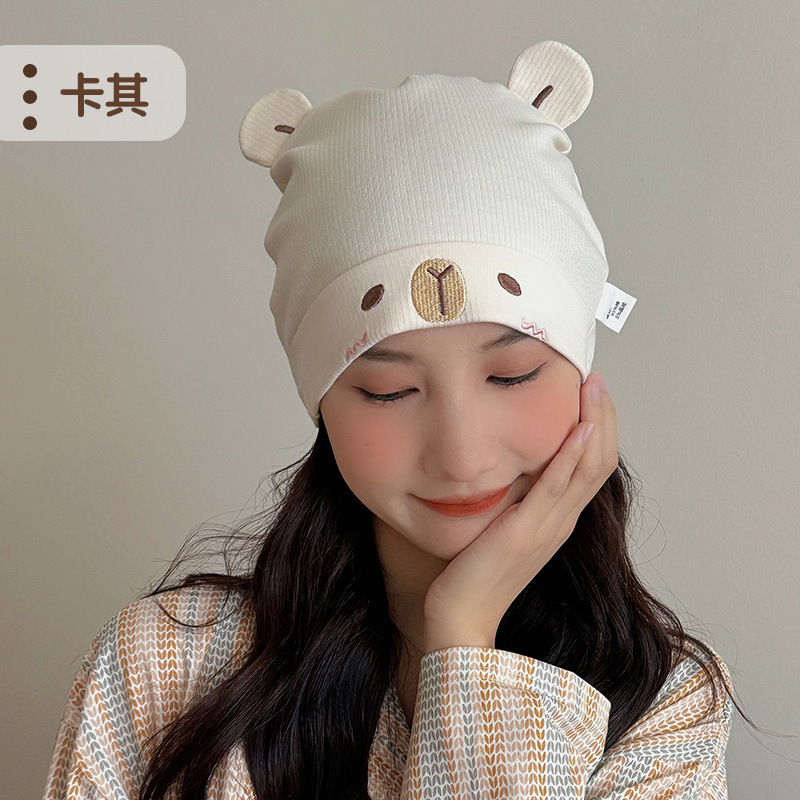 Jingqi 産後帽子産後春と夏の純綿マタニティヘッドスカーフ夏薄い防風産後ヘアバンド産後帽子|undefined