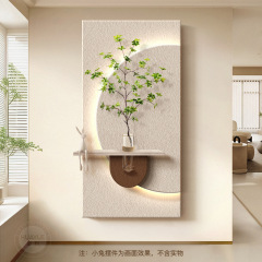 DIY水培緑植玄関装飾画新型クリーム風廊下通路掛け絵砂岩立体入戸壁画