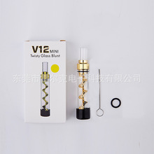 �����ɟ������F����V12mini  twisty glass blunt dry herb pipe