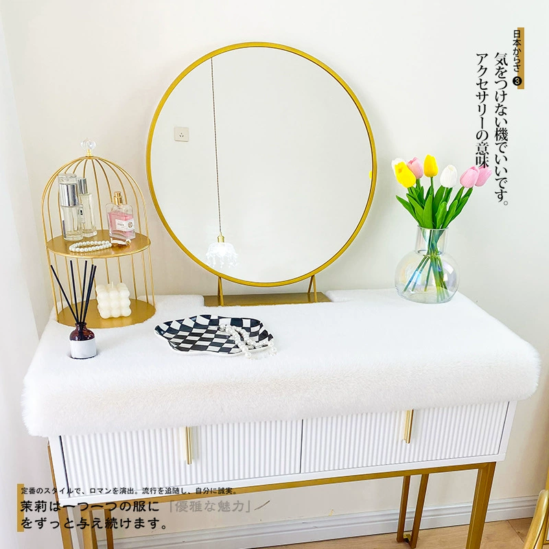 Короткая плюшевая туалетная подкладка скатерть коврик коврик из меха кролика столешница декоративный коврик для столешницы чайный столик скатерть коврик