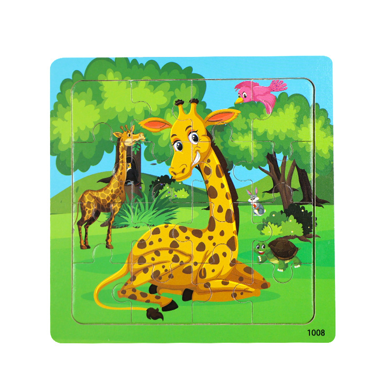 Puzzle plano de madera para niños pensamiento lógico juguetes de entrenamiento de mano movimiento fino