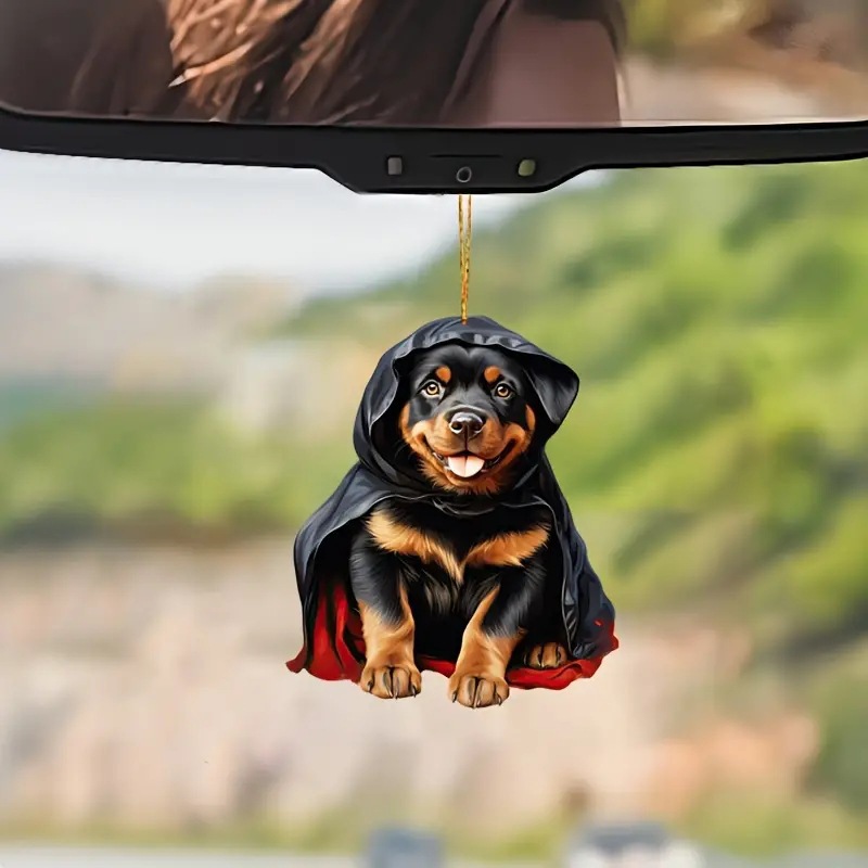 Acrílico creativo guapo perrito colgante decoración de automóviles colgante plano colgante equipaje llavero accesorios bolsos image 1