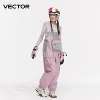 Лыжный нагрудник VECTOR с одной двойной доской лыжное снаряжение ветрозащитные водонепроницаемые лыжные штаны свободные зимние штаны лыжное снаряжение