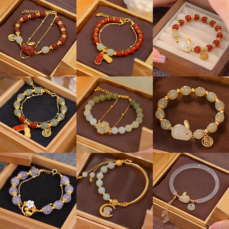 Chinoiserie Geometric Resin Glass Wholesale Bracelets display picture 1