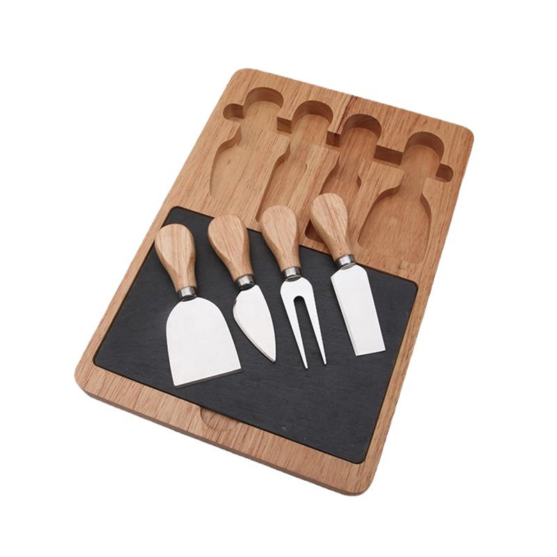 madera con cuchillo y tenedor tablero de corte multifuncional tablero de verduras de frutas tablero de mesa de queso bandeja de snack