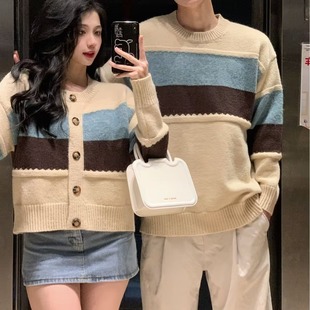 Couple clothing autumn and winter 2023 new ins super hot sweater men's and women's Korean version of loose French sweater coat fashion brand