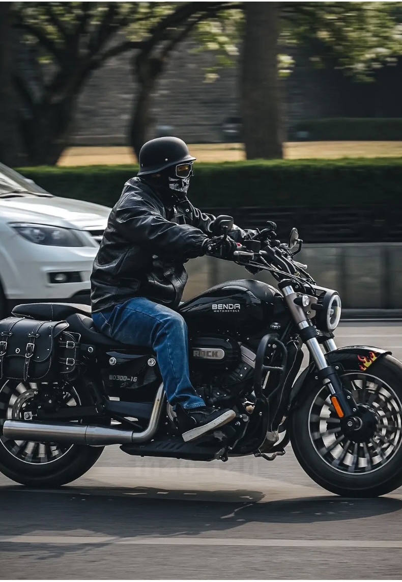 German Style Retro Cruiser Motorcycle Half Helmet