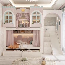 儿童床上下同宽床双层床双人上下铺女孩树屋公主子母高低子母床