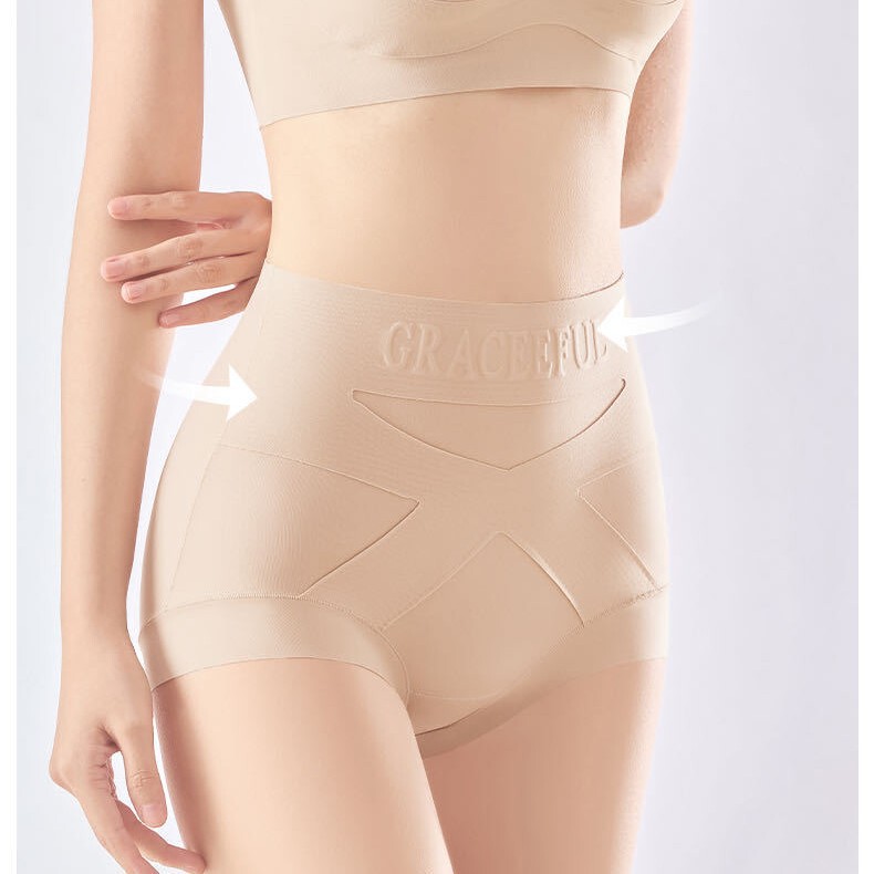 High-Waisted Tummy Control and Butt-Lifting Seamless Shapewear Panties for Women with Extended Crotch and Antibacterial Shaping Belt