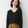 Black, V-neckline