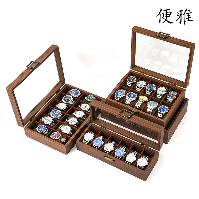 现货手表收纳盒复古翻盖式手表首饰陈列包装盒水晶手串手链饰品盒|undefined