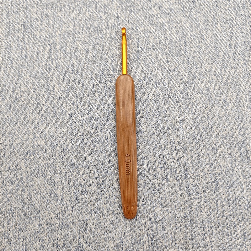 Mango de bambú profundo crochet cabeza dorada 4.0