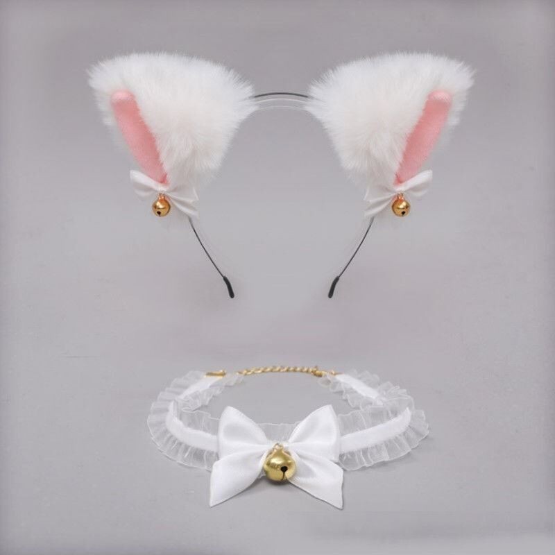 Lolita Princess Cosplay Set with Bow Lace Headband, Collar and Eye Mask — detail image 2