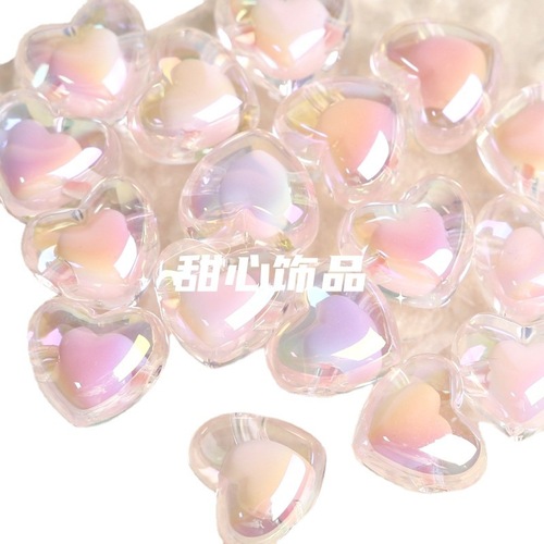 UV plated fat love beads, high-quality love beads, acrylic loose beads, diy beads, mobile phone chain, jewelry accessories