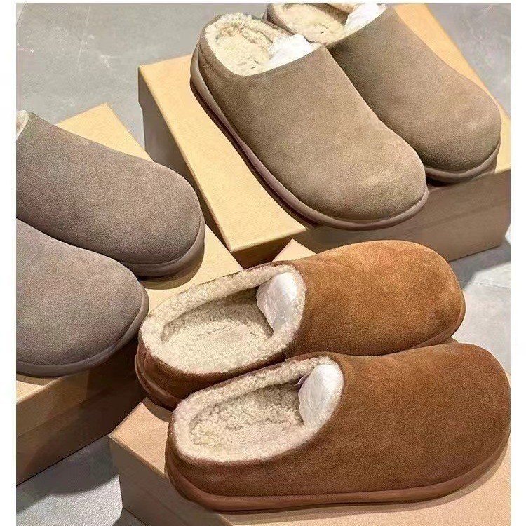 [Armano] Little Potato Shoes Baotou Furry Slippers Women's Winter Warm Outerwear Muller Snow Boots