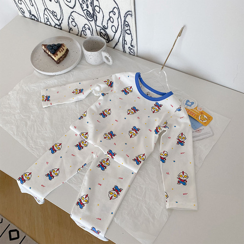 Anmeiya Children's Autumn Clothes and Autumn Pants Underwear Set One Piece Dropshipping for Medium and Large Children's Home Lycra Ginger Manufacturer Wholesale