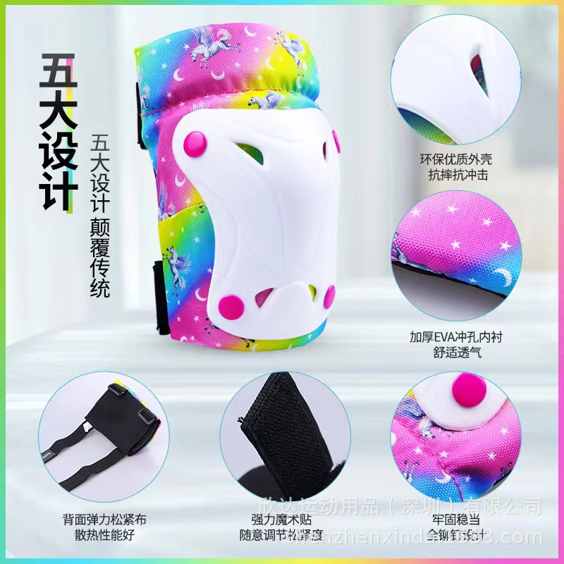 Patín de la juventud deportes gota-resistente rodilla pad protector de la muñeca de los niños patines equipo de protección de 6 piezas de una sola pieza entrega