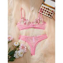 I 69191 Heart Embroidered Sheer Lingerie Set ���Ĵ�������