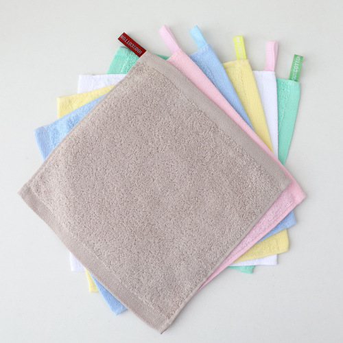 Nursery-Exclusive White Square Face Towel with Cotton Fabric and Hooked String, 100% Cotton, Absorbent, Multicolor