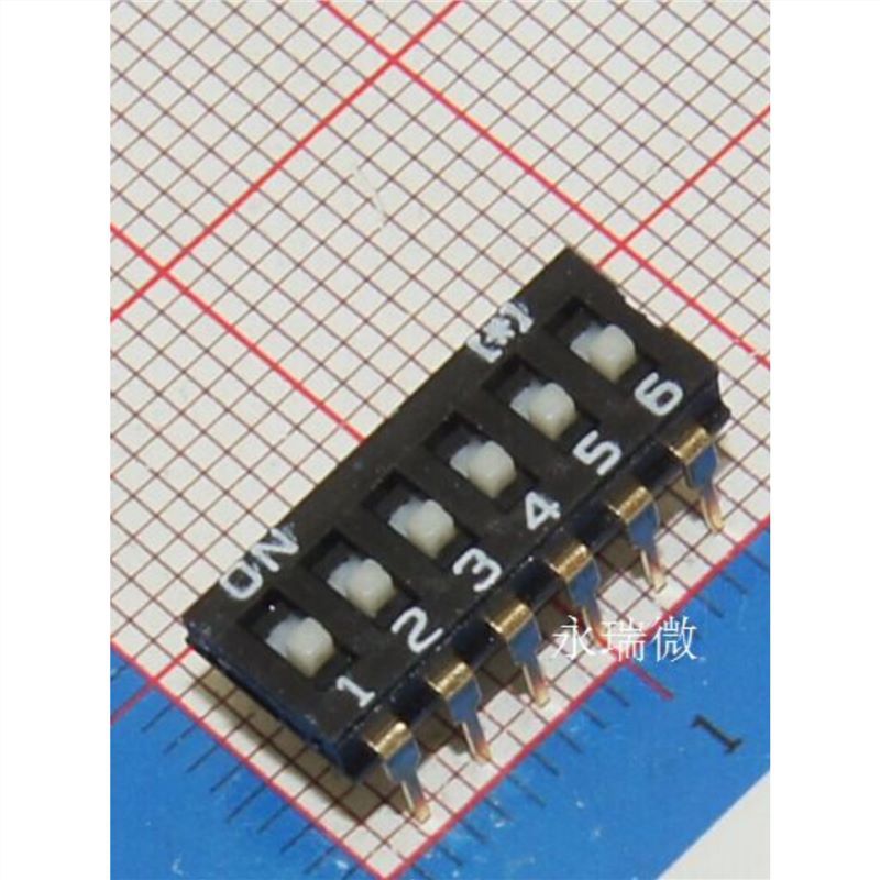 编码/拨动开关 直插黑色 KI-06 拨码开关 6位 6P 2.54mm IC开关